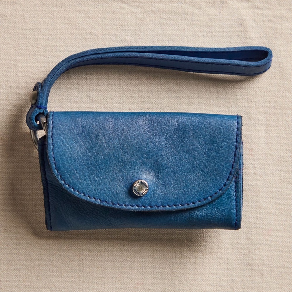 Free People Lapis Blue Leather Wristlet